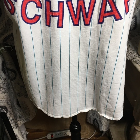 Vintage FAO SCHWARZ team FAO Schwarz pin striped baseball jersey inspired shirt. - Picture 5 of 10